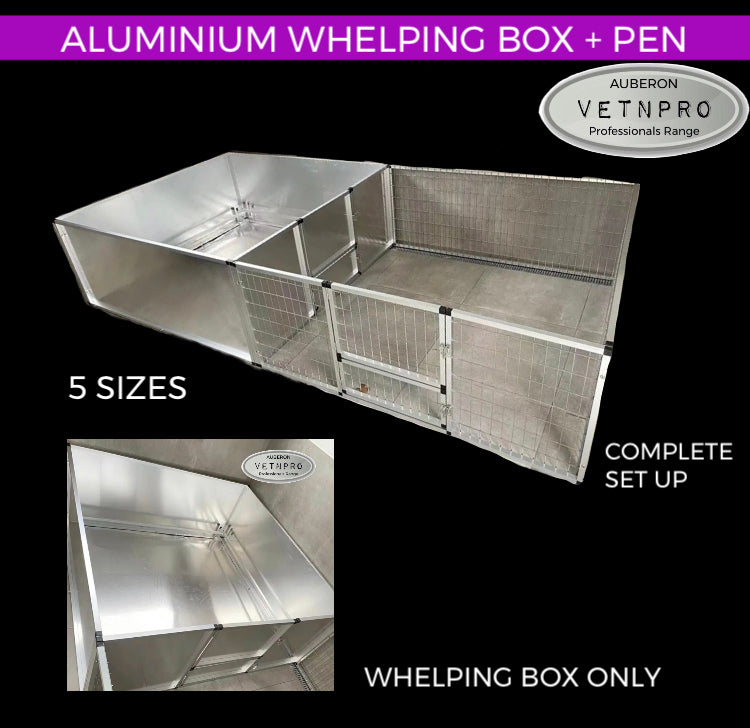 Breeders Aluminium Dog Whelping Box with Bitch Privacy/Puppy Play Pen