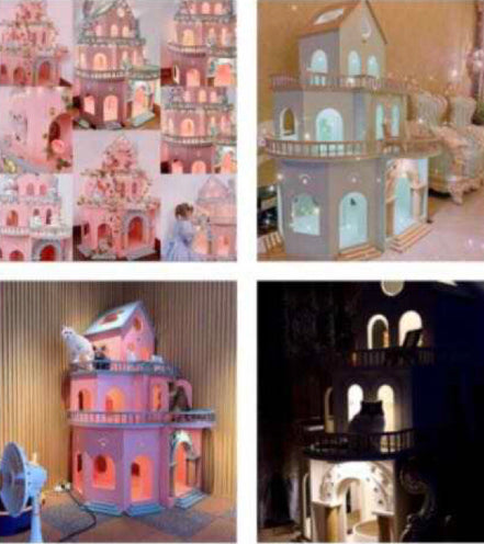 Lavish Luxury CAT & RABBIT Castle Mansion House fully interactive high quality pet palace