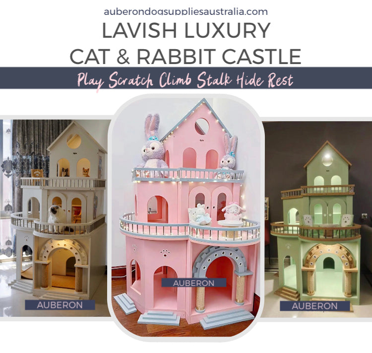 Lavish Luxury CAT & RABBIT Castle Mansion House fully interactive high quality pet palace