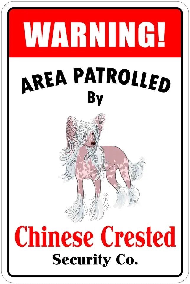 Chinese Crested Dog Tin Sign Home Kennel Office Decor Gift Present CC Lovers