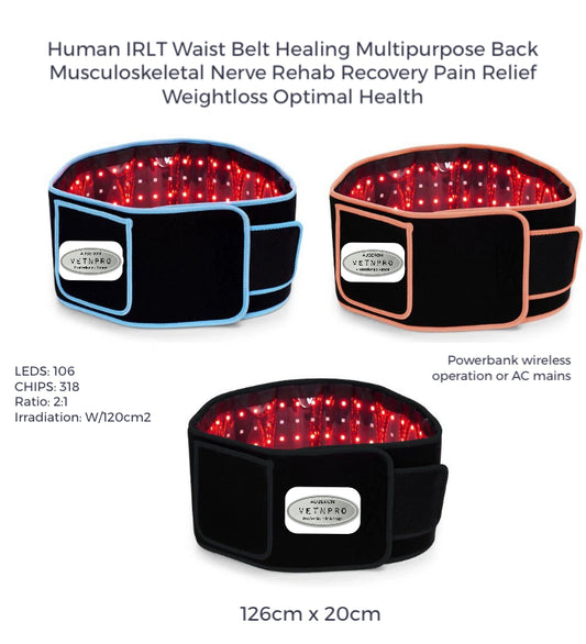 Human Infrared Red Light Therapy Waist Belt Pad Wrap Back Vital Organs Musculoskeletal Pain Relief Healing Rehab Recovery Weightloss Multipurpose Wrap