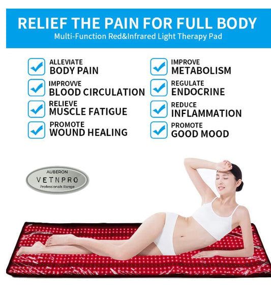 Human FULL BODY BLANKET PAD MAT Infrared Red Light Therapy Multipurpose - Back Vital Organs Musculoskeletal Overall Pain Relief Healing Recovery Rehabilitation Weightloss Relaxation & Restoration