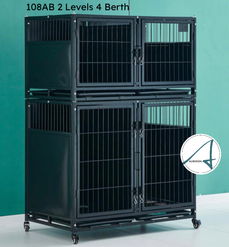 Breeders Deluxe 160cm + 108cm Width Double Level Multi Level Cages 2 Levels High Black or White