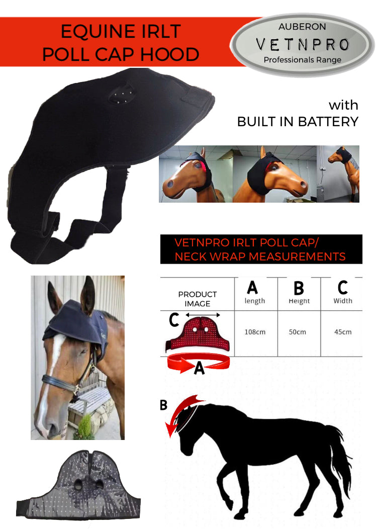 NEW Equine Infrared IRLT Poll Cap Hood Wrap **Built in Battery** Use anywhere anytime