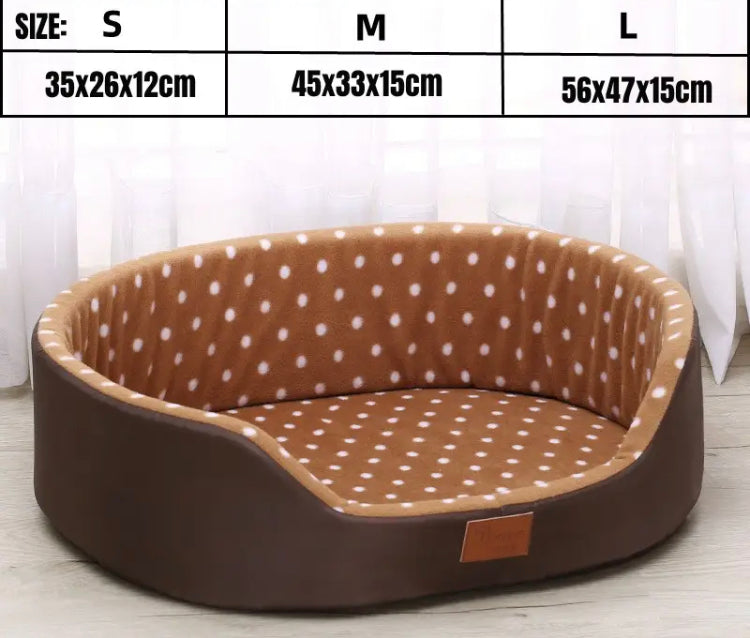 Oval shaped Small / Medium Breed Dog Puppy Cat bed polka dot cotton cute & comfortable