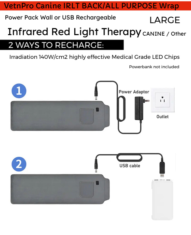 Canine / other Infrared Red Light Therapy Back Vital Organs Musculoskeletal Multipurpose Wrap