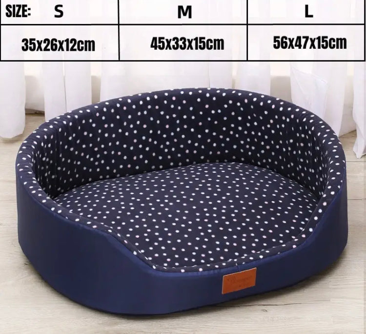 Oval shaped Small / Medium Breed Dog Puppy Cat bed polka dot cotton cute & comfortable