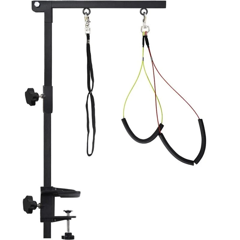 Grooming Arm SS Black with Clamp + Harness + Loop