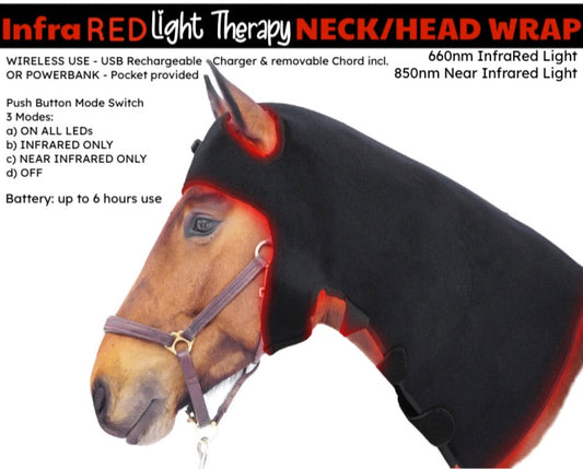 Equine Infrared Red Light Therapy Poll Cap Neck Wrap Treatment Poll Protection Cap Neck Pain Injury