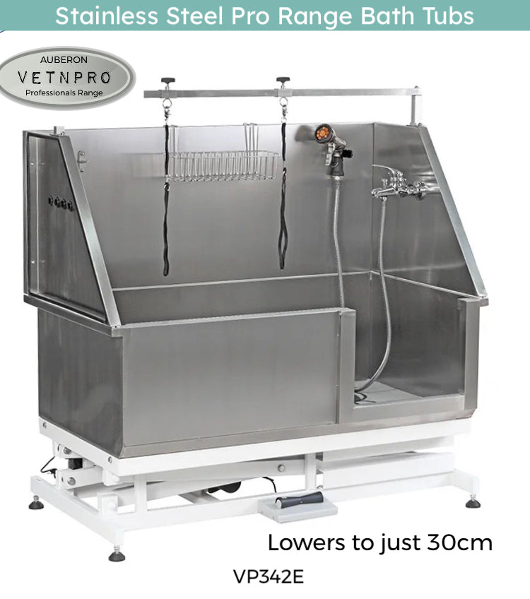 Dog grooming Electric Lift stainless steel pro range Bath Tub Medium 1 –  AUBERON Dog Supplies