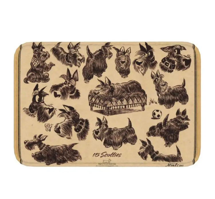 Door Mats many gorgeous designs “Scottish Terrier” “Scottie” themed” Floor Mats Salon Home Office Kennels Grooming Base Mats Non Slip