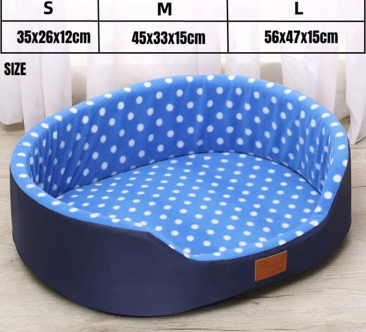 Oval shaped Small / Medium Breed Dog Puppy Cat bed polka dot cotton cute & comfortable