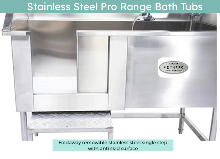 Dog pet grooming stainless steel pro range Bath Tub 130x61x90-150cm