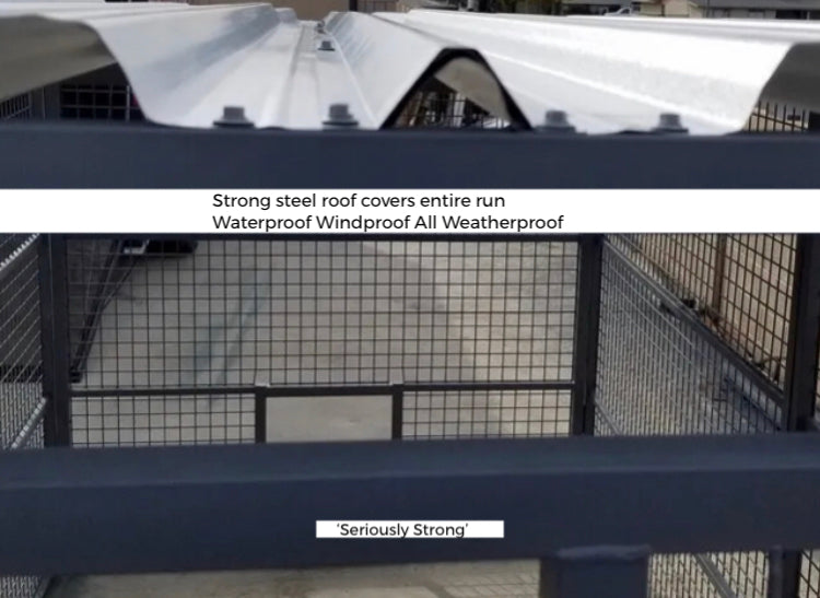 Dog Kennel Run 2.4x1.8m or 4.4x1.8m indestructible safe secure Yard Enclosure w/Roof ‘Seriously Strong’ ESL85+yrs