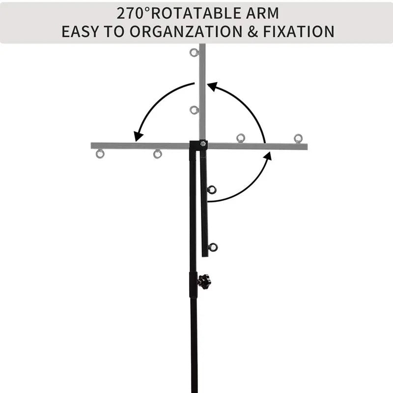 Grooming Arm SS Black with Clamp + Harness + Loop