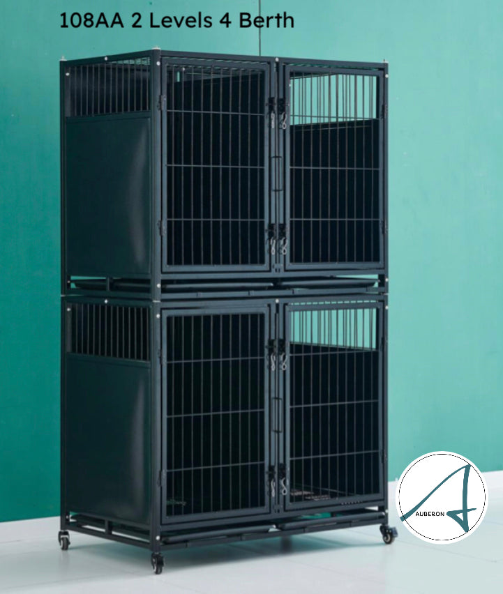 Breeders Deluxe 160cm + 108cm Width Double Level Multi Level Cages 2 Levels High Black or White