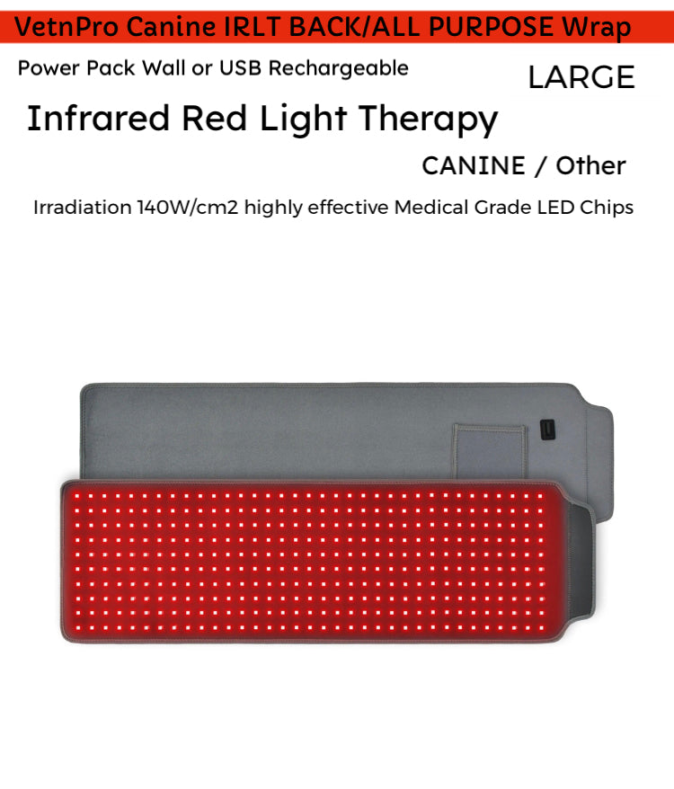 Canine / other Infrared Red Light Therapy Back Vital Organs Musculoskeletal Multipurpose Wrap