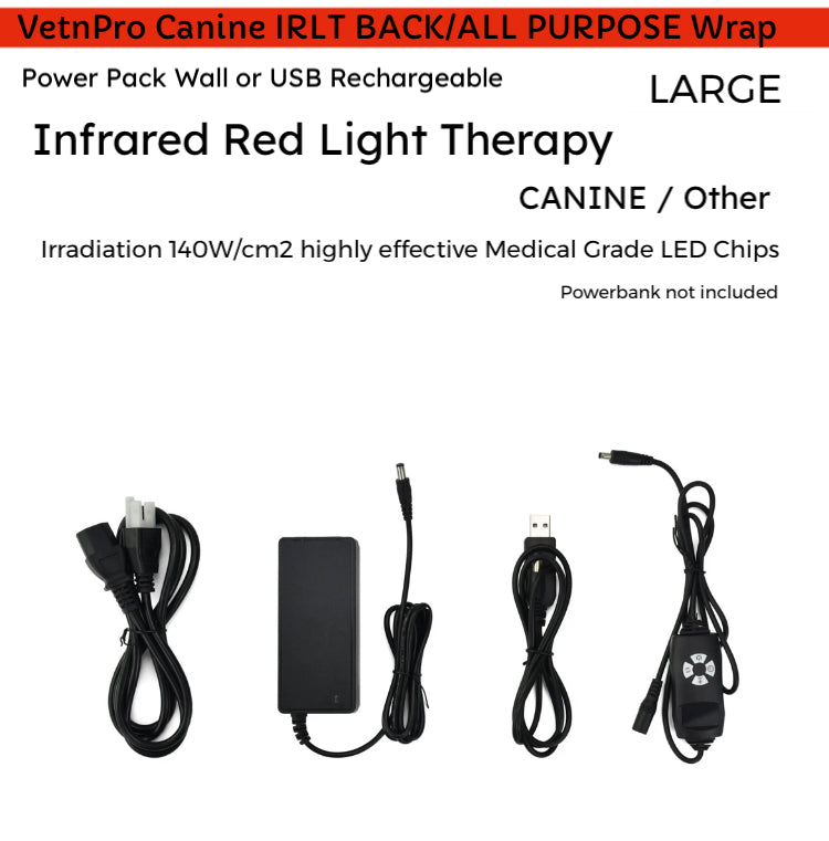 Canine / other Infrared Red Light Therapy Back Vital Organs Musculoskeletal Multipurpose Wrap