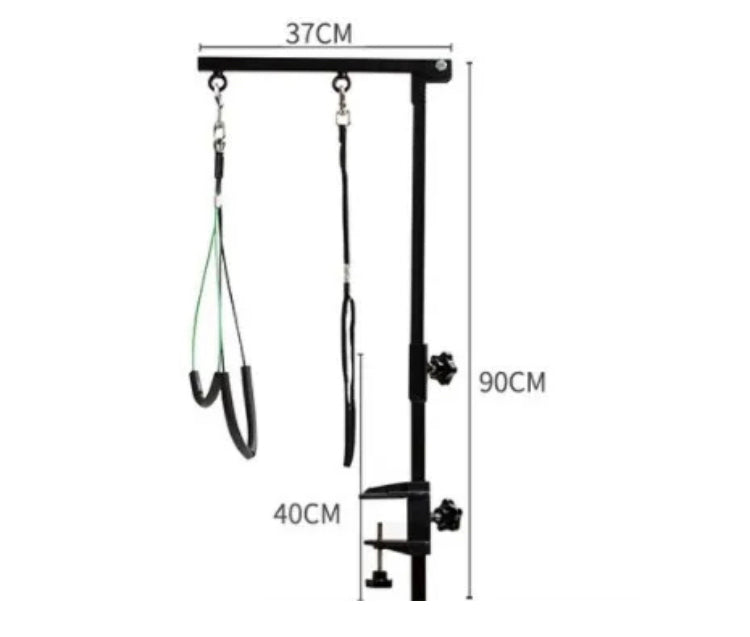 Grooming Arm SS Black with Clamp + Harness + Loop