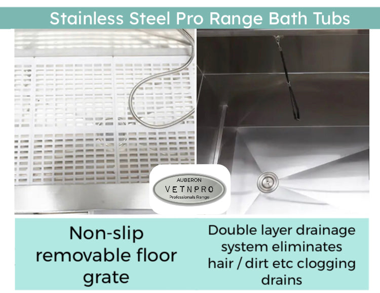 Dog pet grooming stainless steel pro range Bath Tub 130x61x90-150cm