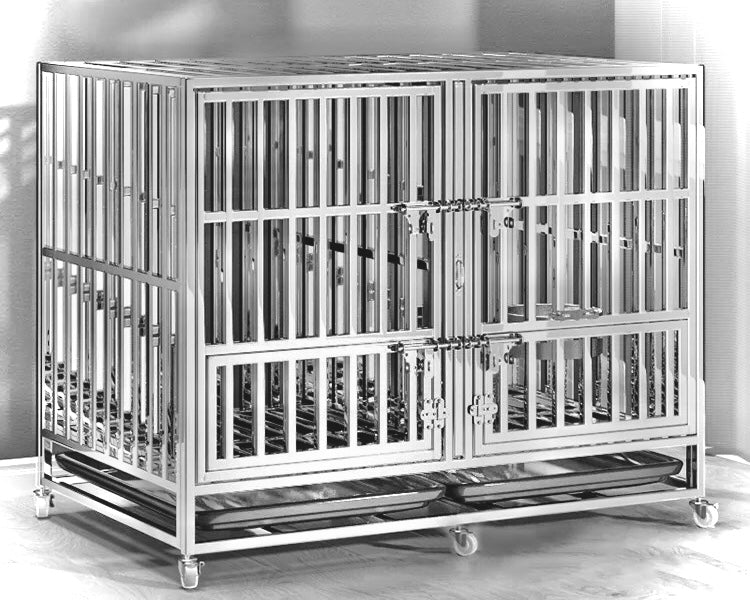 SALE ! XL + GIANT breed single door dog Crates stainless steel on wheels