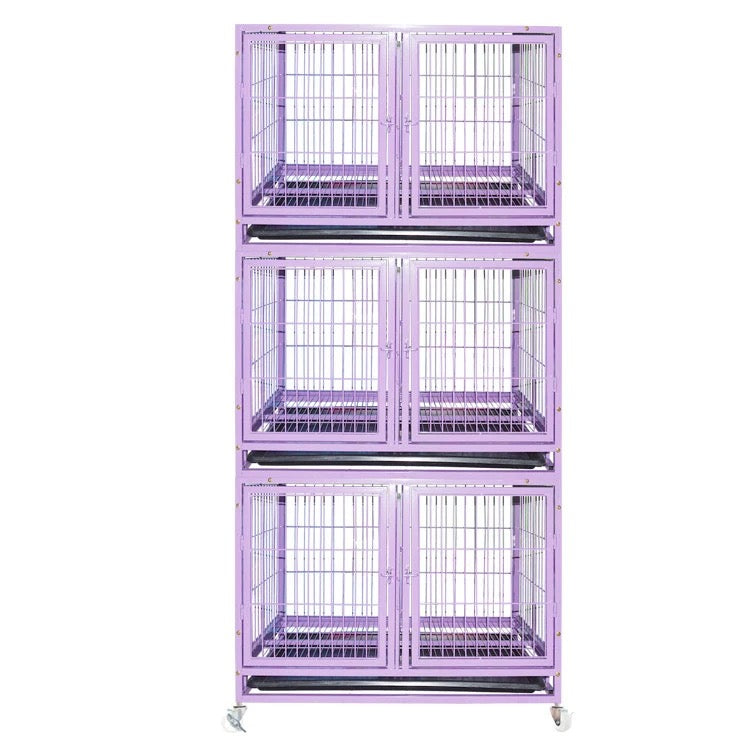 3 Section multi purpose stackable dog cages crates with dividers